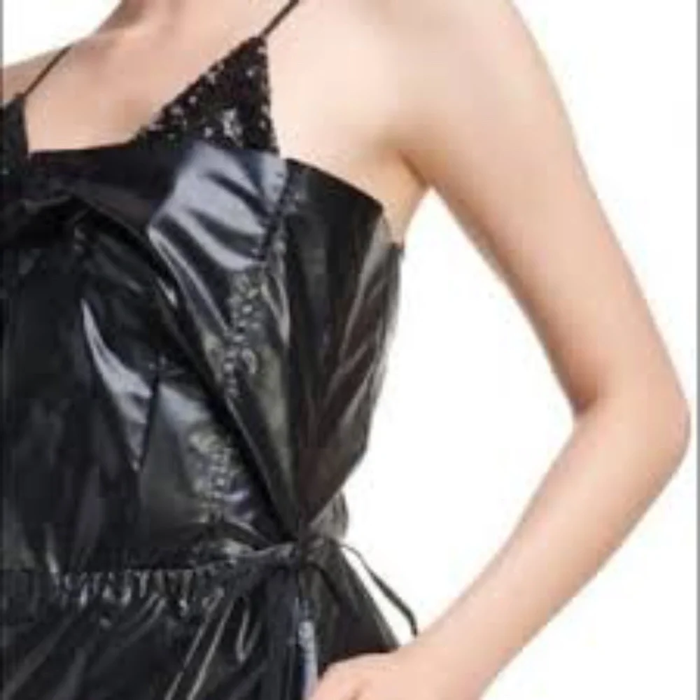 Toga Pulla Achieve Laminated Faux Leather Dress. - Picture 2 of 6